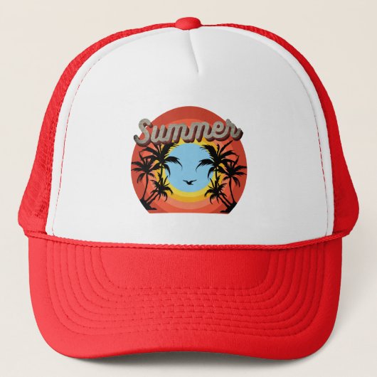 SUMMER BEACH TROPICAL  TRUCKER HAT PET (Voorkant)