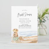 Summer Beach Tropical Waterverf Vrijgezellenfeest Kaart (Staand voorkant)