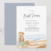 Summer Beach Tropical Waterverf Vrijgezellenfeest Kaart (Voorkant / Achterkant)