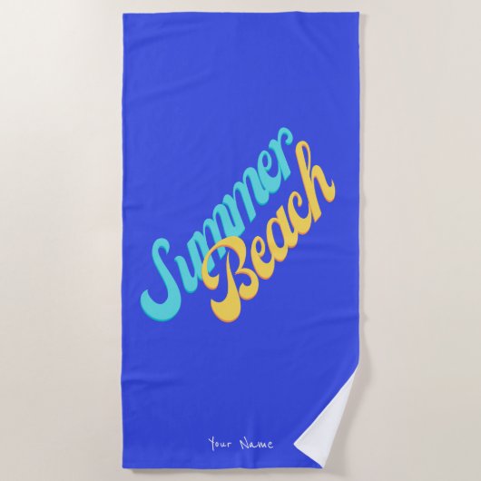 Summer Beach | Typografie | Positief | Aangepast Strandlaken (Voorkant)