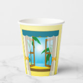 Summer Beach Uitzicht Papieren Bekers (Voorkant)