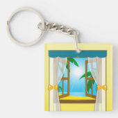 Summer Beach Uitzicht Sleutelhanger (Voorkant)