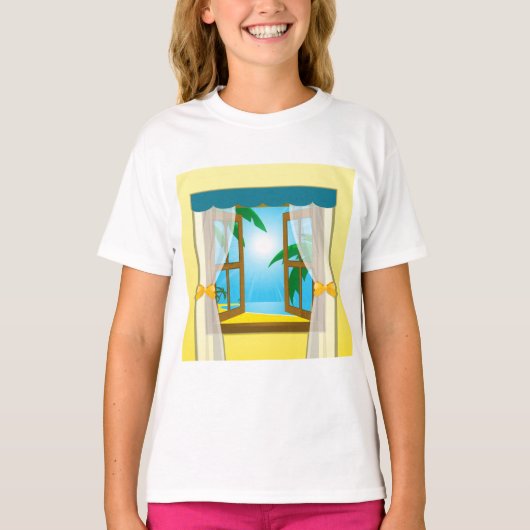 Summer Beach Uitzicht T-shirt (Voorkant)