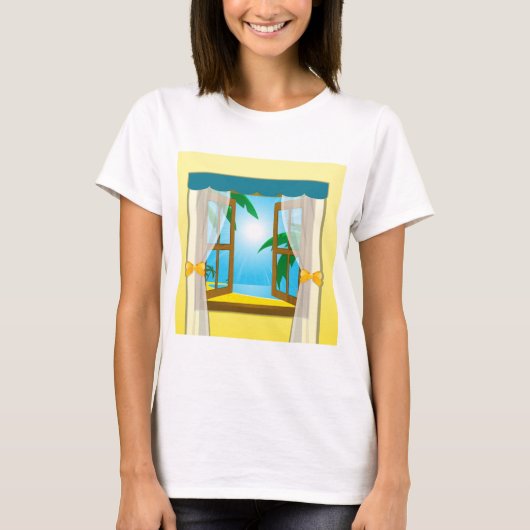 Summer Beach Uitzicht T-shirt (Voorkant)