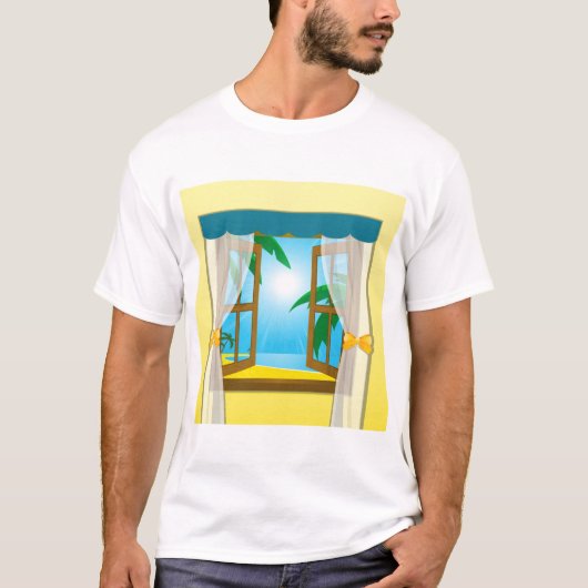 Summer Beach Uitzicht T-shirt (Voorkant)