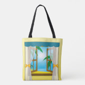 Summer Beach Uitzicht Tote Bag (Achterkant)