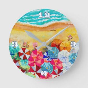 Summer Beach Umbrellas  Ronde Klok