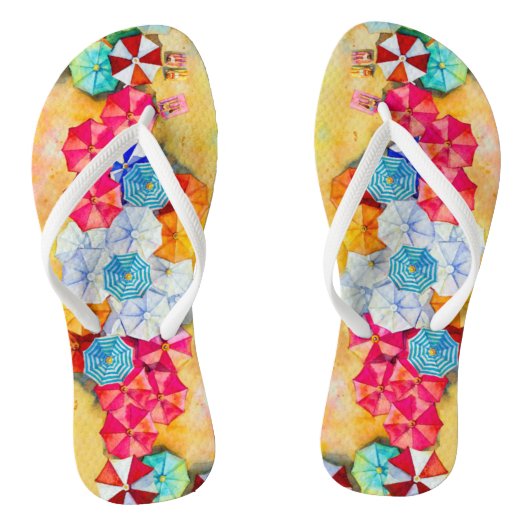 Summer Beach Umbrellas Teenslippers (Voetbed)