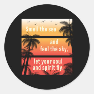 Summer Beach Vacation Surf Cool Zee Sun Funny Gift Ronde Sticker