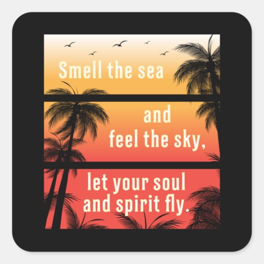 Summer Beach Vacation Surf Cool Zee Sun Funny Gift Vierkante Sticker (Voorkant)
