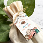 Summer Beach Verjaardag Dank u wel voor tags Cadeaulabel<br><div class="desc">Deze favoriete strandtags zijn de perfecte afwerking voor een zomerverjaardagsfeestje, baby shower, zwembadfeest of kustfeest. Met waterverf zeeschelpillustraties in zacht roze, bruin en blauwgroen met een kleine verborgen heremietkreeft, voegen ze een lieve, strandachtige sfeer toe aan uw feestgunsten. Elk label leest "Bedankt voor het komen naar de Shellebration", perfect in...</div>