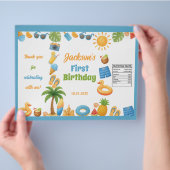 Summer Beach Verjaardag Party Chip Bag Wrapper Flyer (Hand)