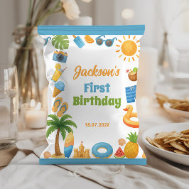 Summer Beach Verjaardag Party Chip Bag Wrapper Flyer