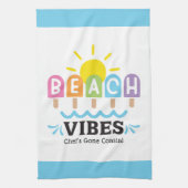 Summer Beach Vibes Customizable Theedoek (Verticaal)
