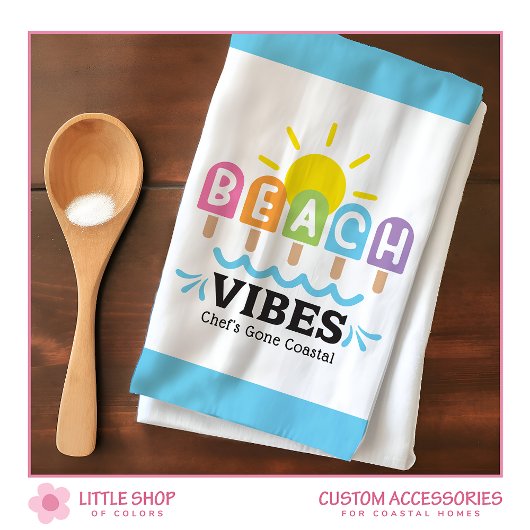 Summer Beach Vibes Customizable Theedoek