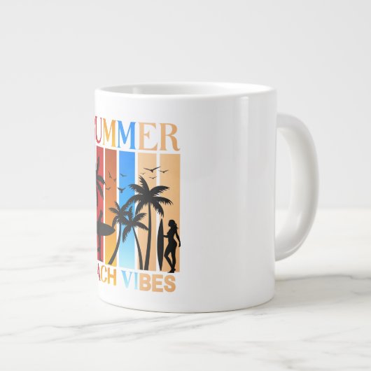Summer Beach Vibes Grote Koffiekop (Voorkant rechts)