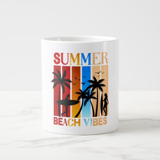 Summer Beach Vibes Grote Koffiekop (Voorkant)