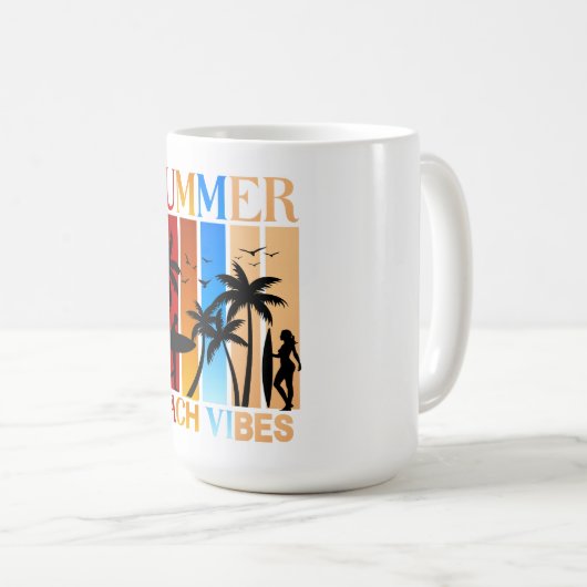 Summer Beach Vibes Koffiemok (Voorkant rechts)