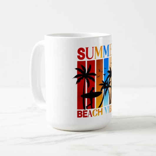 Summer Beach Vibes Koffiemok (Voorkant links)