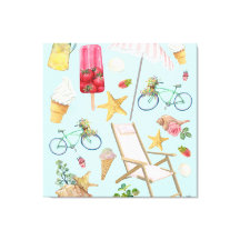 Summer Beach vibes op blauw