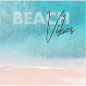 Summer Beach Vibes Quote Ocean Sand Vinyl Stickers (Voorkant)