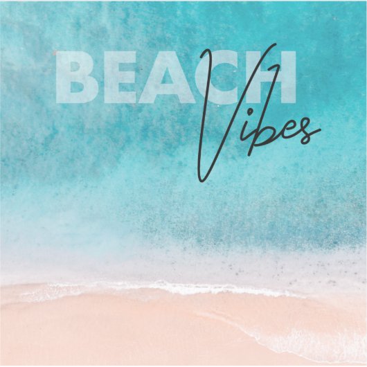 Summer Beach Vibes Quote Ocean Sand Vinyl Stickers (Voorkant)