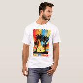 Summer Beach Vibes Surfen Retro Zonsondergang Ontw T-shirt (Voorkant volledig)