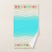 Summer Beach Waves Teenslippers Bad Handdoek (Handdoek)