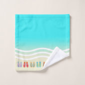 Summer Beach Waves Teenslippers Bad Handdoek (Wasdoekje)