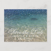Summer Beach Wedding Blue Ocean Save the Date Aankondigingskaart (Voorkant)