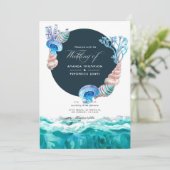 Summer Beach Wedding Invitation Kaart (Staand voorkant)