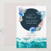Summer Beach Wedding Invitation Kaart (Voorkant / Achterkant)