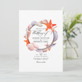 Summer Beach Wedding Invitation Kaart (Staand voorkant)