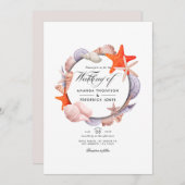 Summer Beach Wedding Invitation Kaart (Voorkant / Achterkant)
