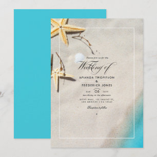 Summer Beach Wedding Invitation Kaart