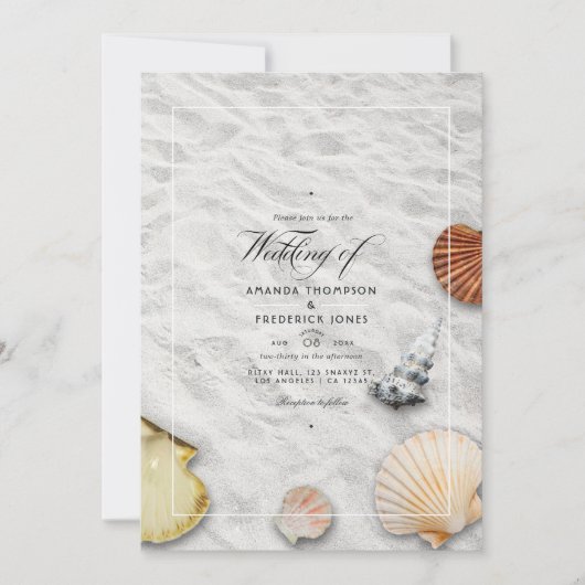 Summer Beach Wedding Invitation Kaart (Voorkant)