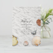 Summer Beach Wedding Invitation Kaart (Staand voorkant)