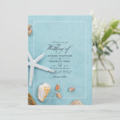 Summer Beach Wedding Invitation Kaart (Staand voorkant)