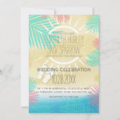 Summer Beach Wedding Invitations Kaart (Voorkant)