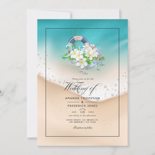 Summer Beach Wedding Kaart (Voorkant)