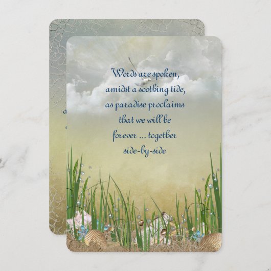 Summer Beach Wedding Kaart (Voorkant / Achterkant)