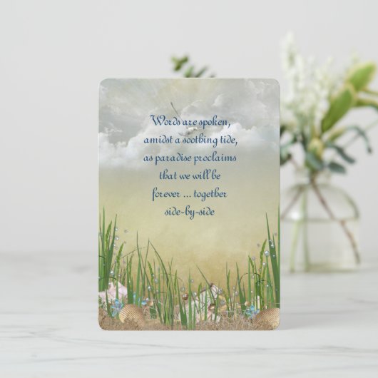 Summer Beach Wedding Kaart (Staand voorkant)