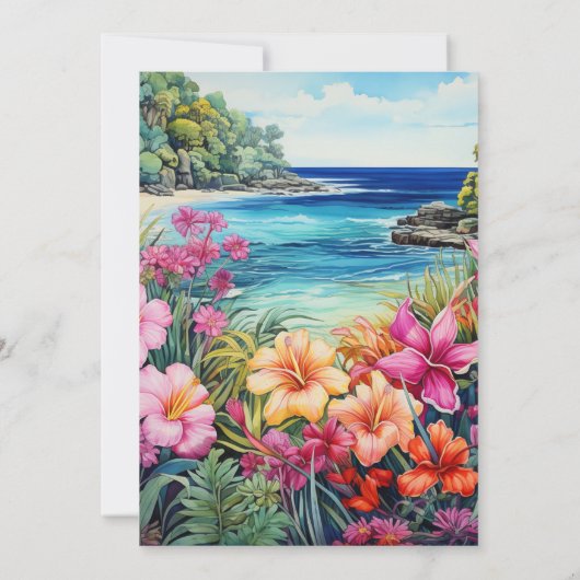 Summer Beach Wedding Kaart (Achterkant)