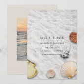 Summer Beach Wedding Save the Date (Voorkant / Achterkant)