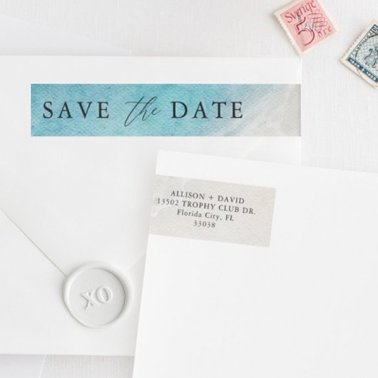 Summer Beach Wedding Save the Date Envelope