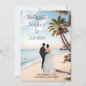 Summer Beach Wedding Save the Date Kaart (Voorkant)