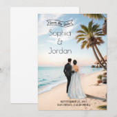 Summer Beach Wedding Save the Date Kaart (Voorkant / Achterkant)