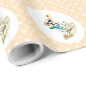 Summer Beach Yellow Lab Labrador Retriever Dog Cadeaupapier (Rol Hoek)