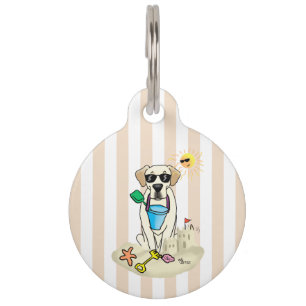 Summer Beach Yellow Lab Labrador Retriever Dog Huisdierpenning