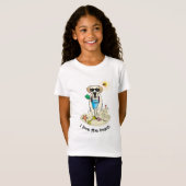 Summer Beach Yellow Lab Labrador Retriever Dog T-shirt (Voorkant volledig)